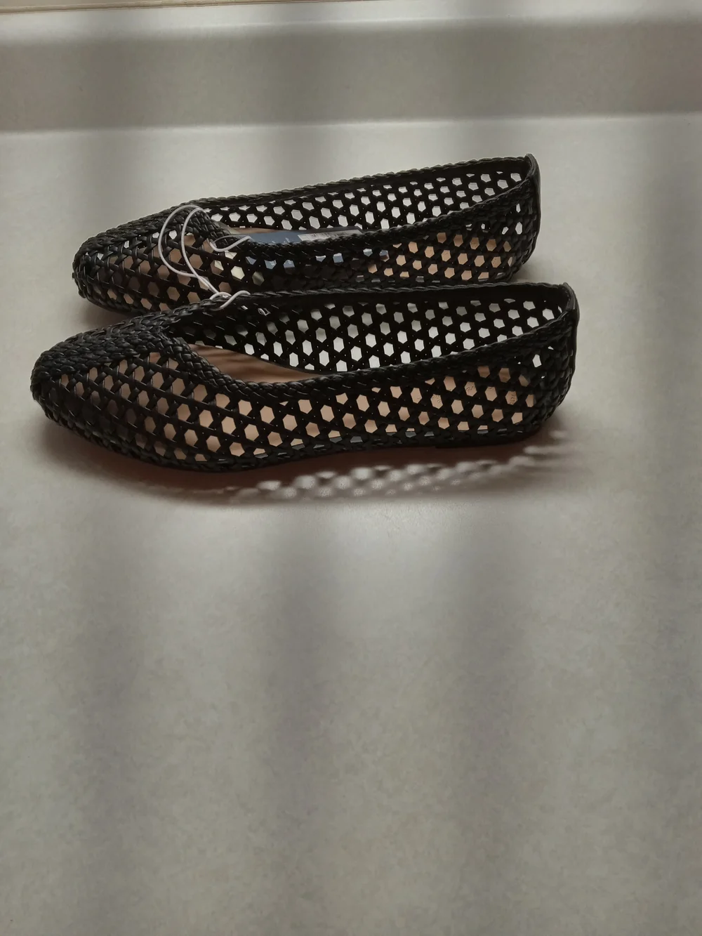 Black Woven Slip-On Flats - Picture 2 of 3